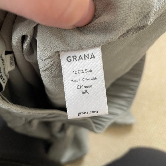 Grana Pull On Pants XS Short Petite XS PXS Gray Silk Lagenlook Straight Leg - Picture 8 of 9